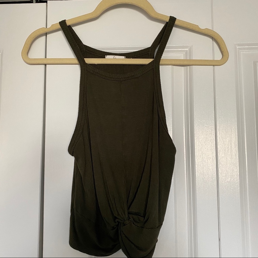 ARMY GREEN KNOT TANK✨